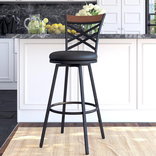 Gracie Oaks Clintwood Swivel Adjustable Height Stool & Reviews Wayfair